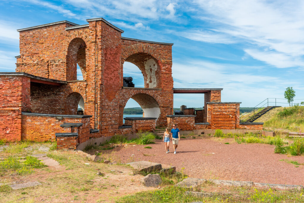 A part of the ruins of Bomarsund, in the picture the defense tower.